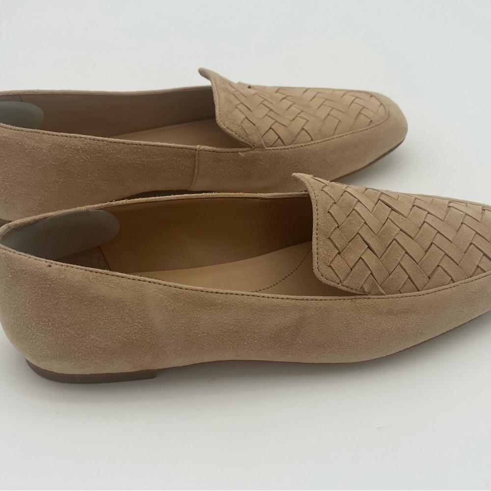 Talbots Tan Woven Leather Suede Loafers Flats Preppy, old money Made in Brazil 8 - Picture 3 of 6